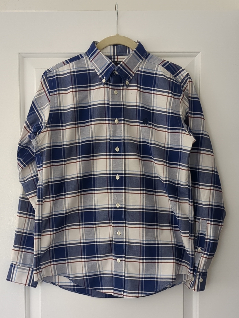 Brooks Brothers Fleece Boys Large Broadcloth Plaid Oxford Shirt Large